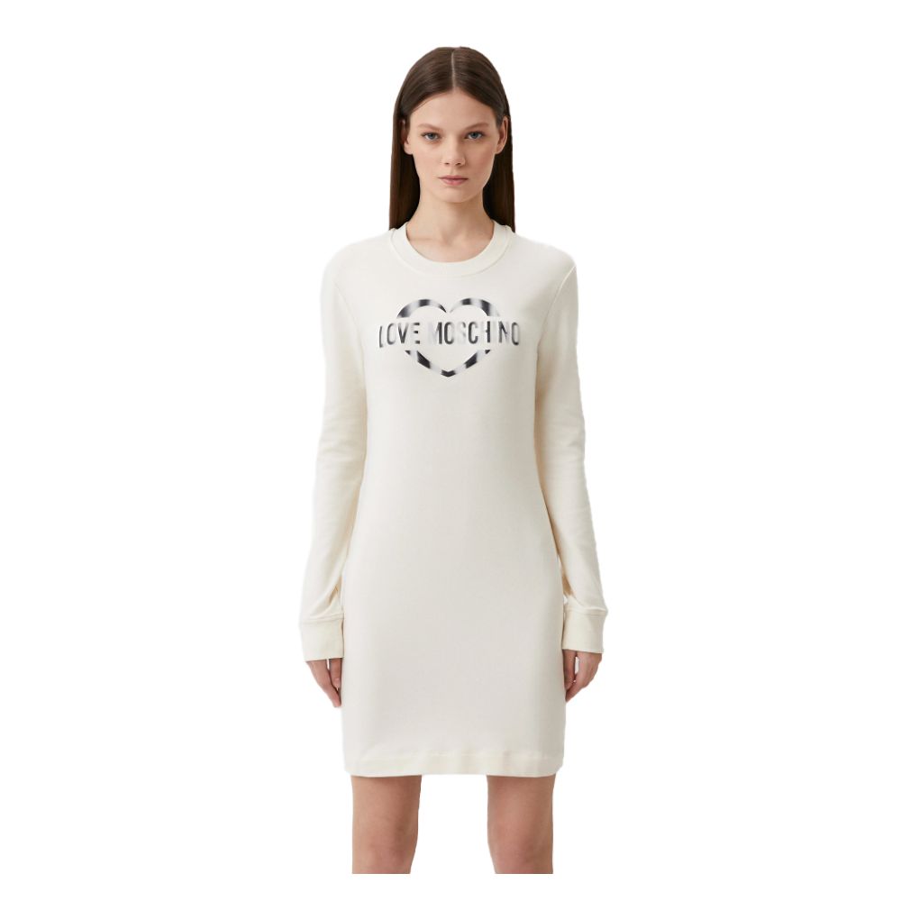 Love Moschino White Cotton Dress