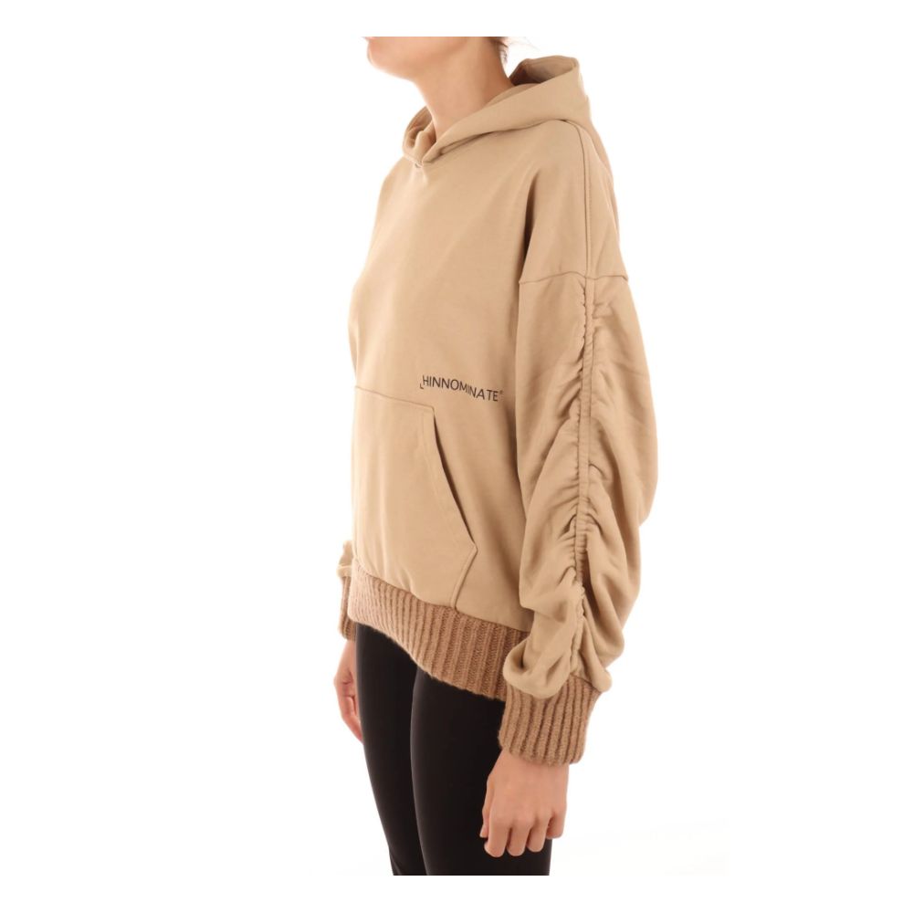 Hinnominate Chic Oversized Cotton Hoodie with Ruffled Sleeves