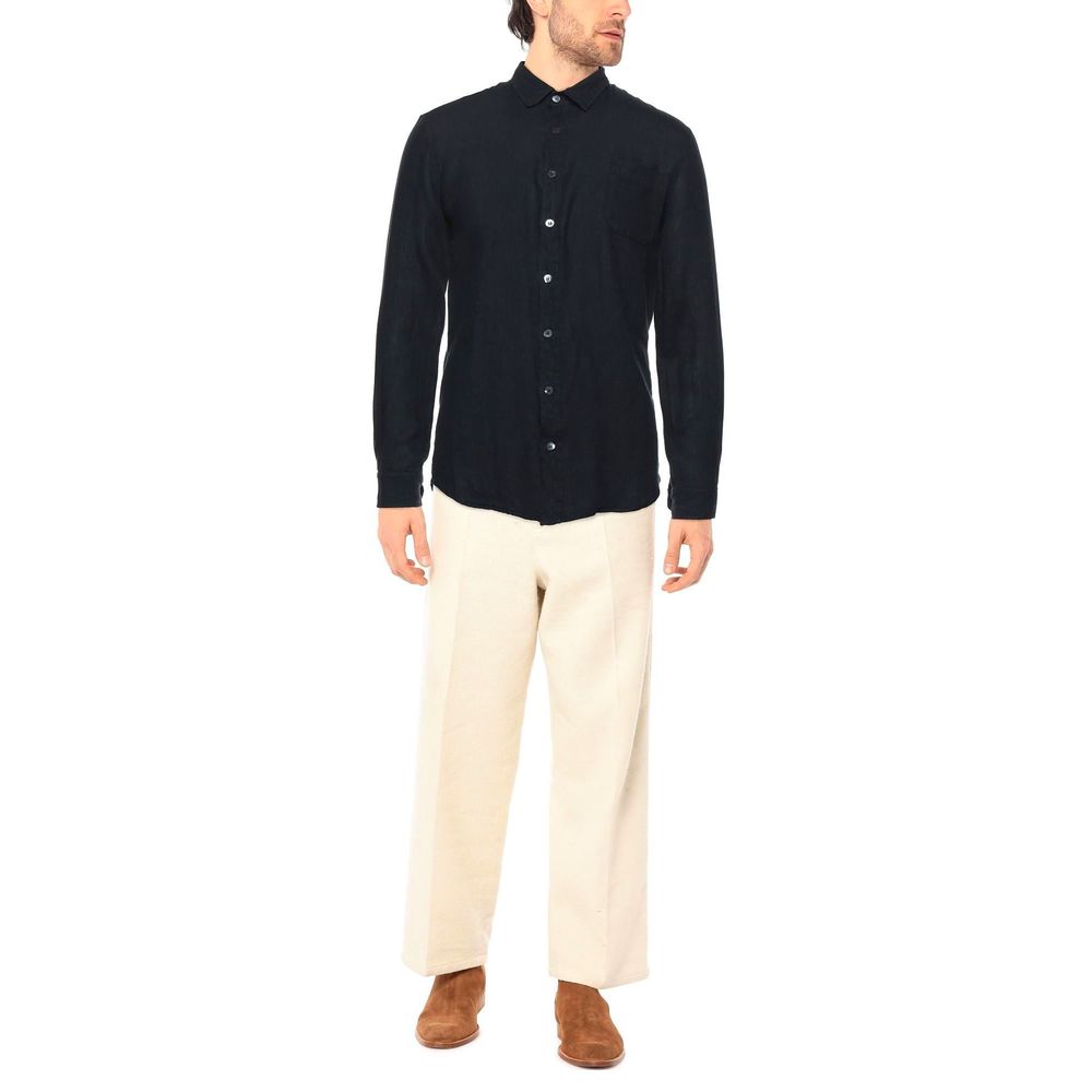 Alpha Studio Blue Linen Shirt