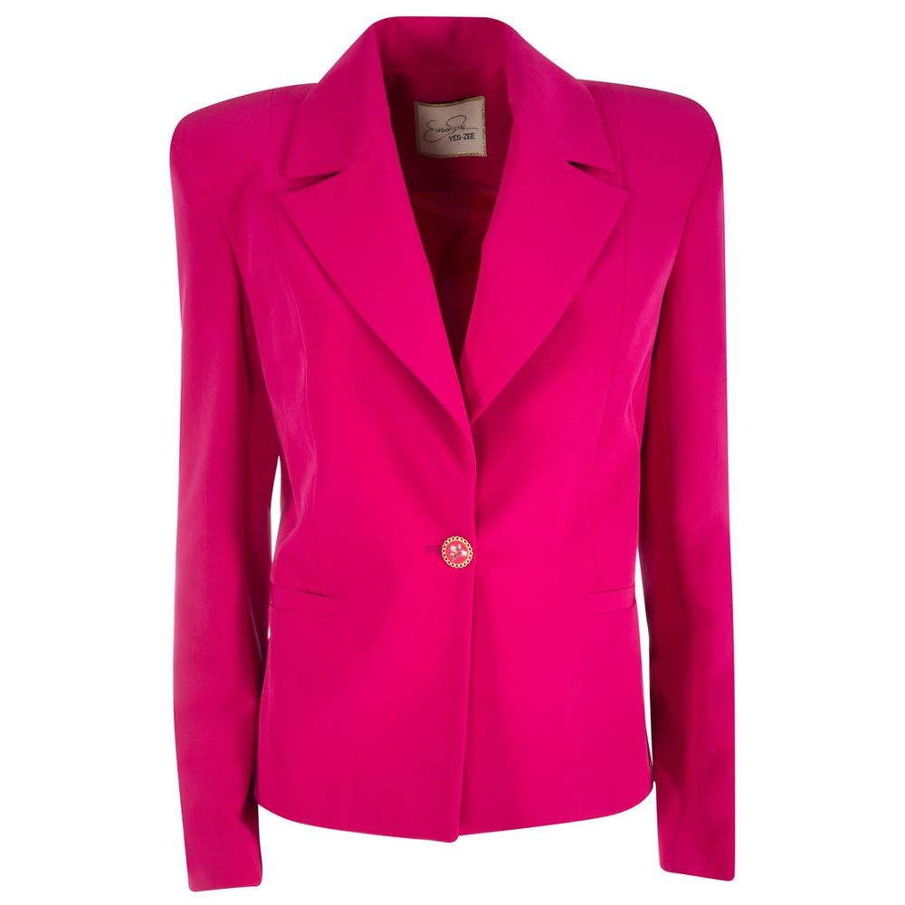 Yes Zee Fuchsia Polyester Suits & Blazer