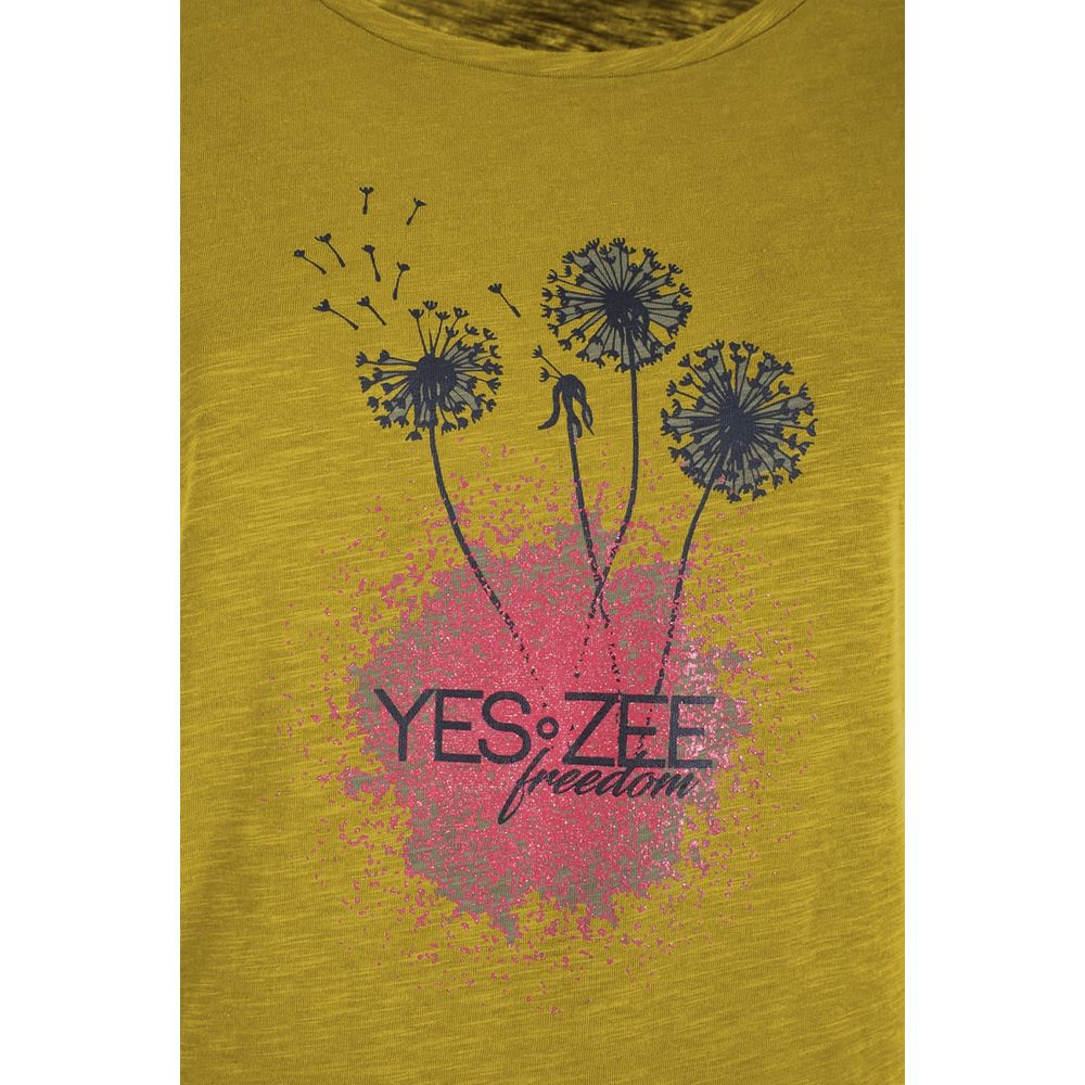 Yes Zee Yellow Cotton Tops & T-Shirt