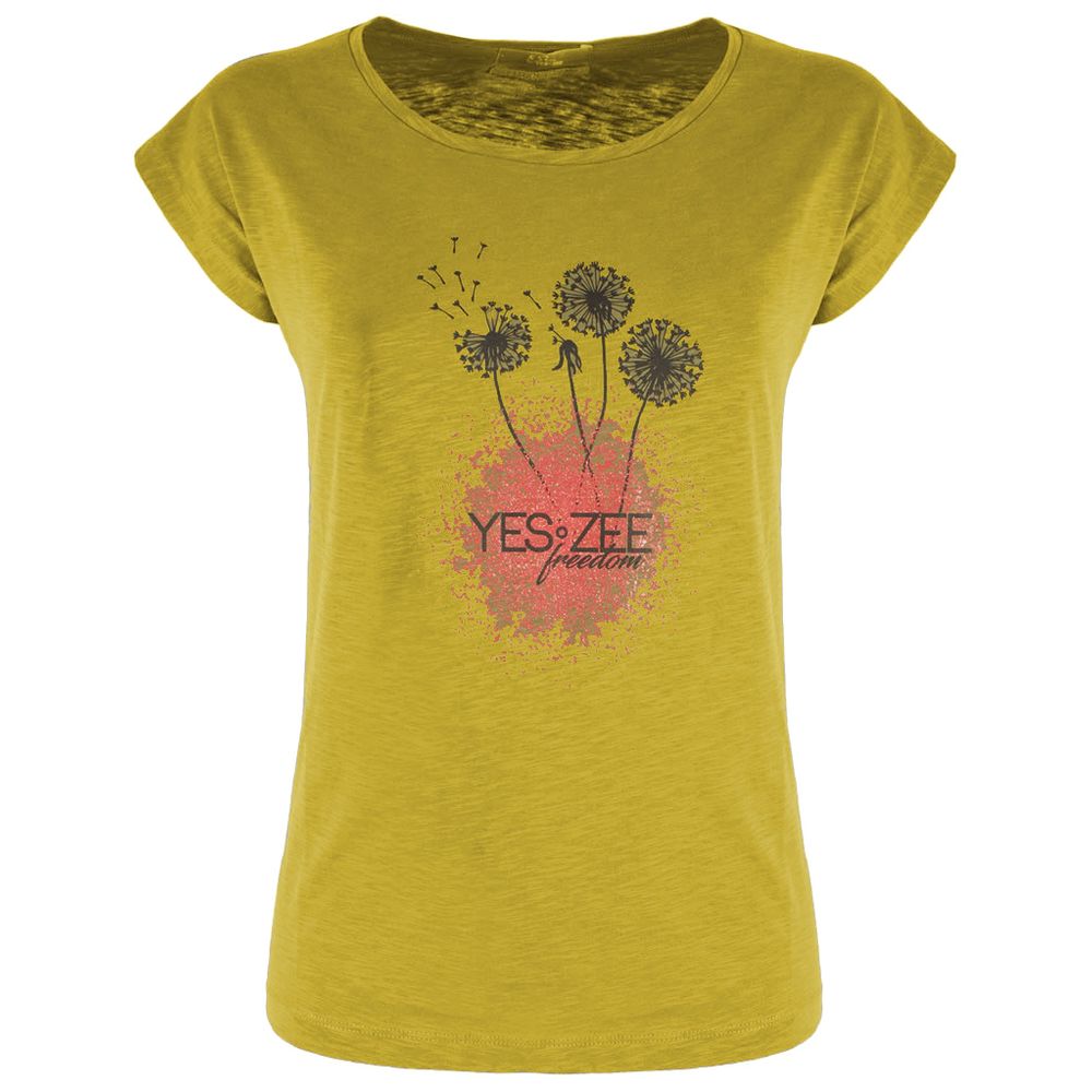 Yes Zee Yellow Cotton Tops & T-Shirt