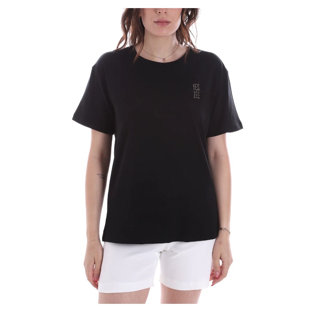 Yes Zee Black Cotton Tops & T-Shirt