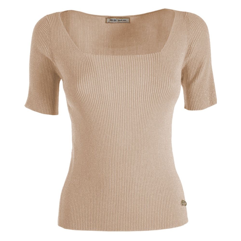 Yes Zee Beige Viscose Sweater