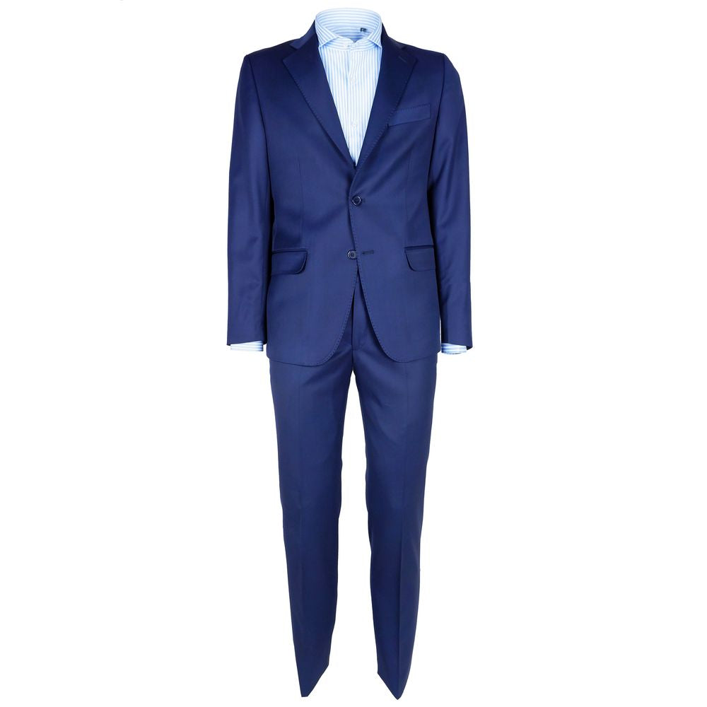 Made in Italy Blue Wool Vergine Suit