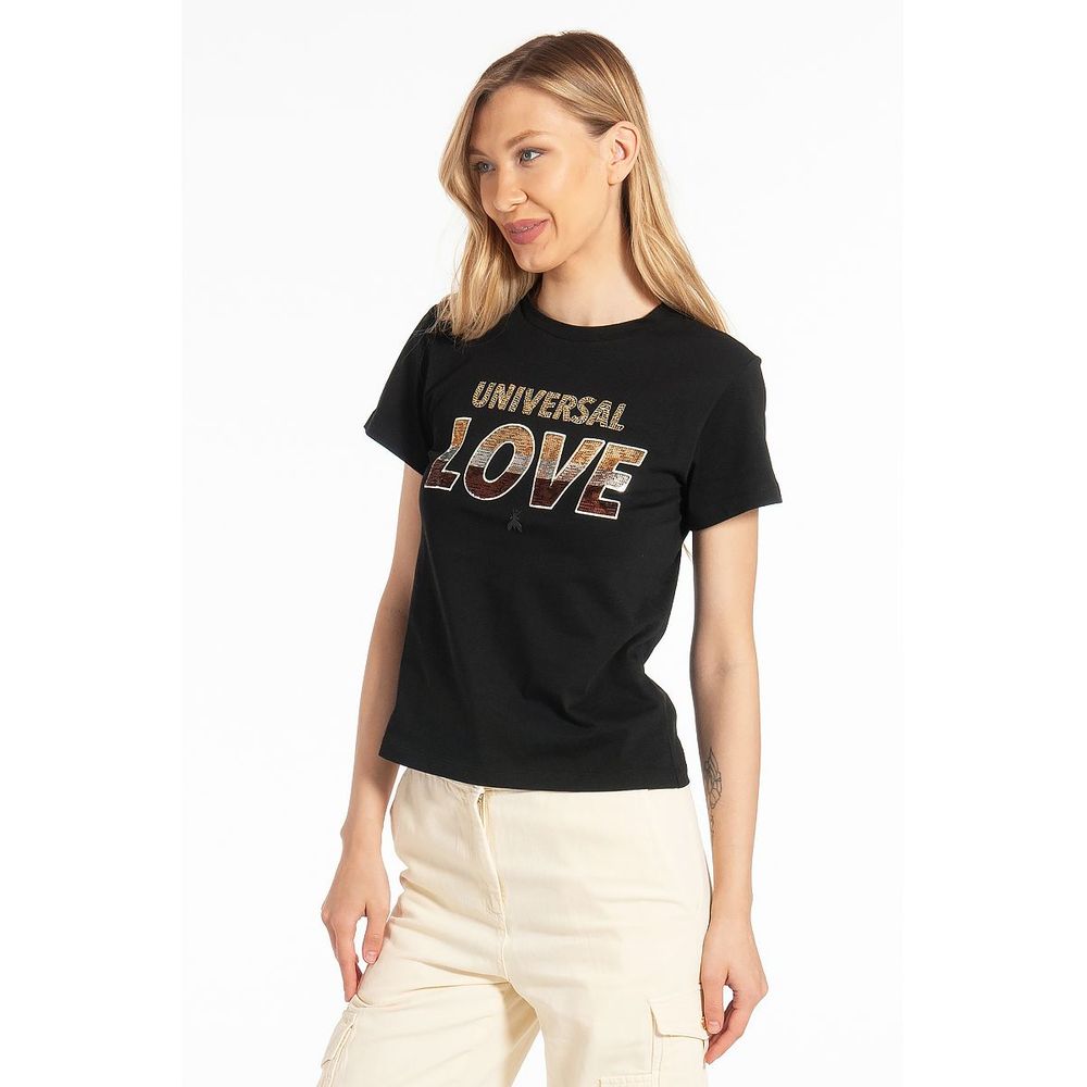 Patrizia Pepe Black Cotton Tops & T-Shirt