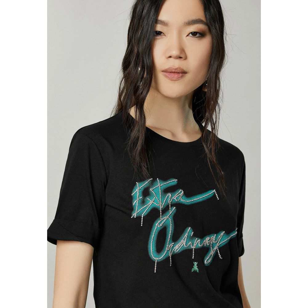 Patrizia Pepe Black Cotton Tops & T-Shirt