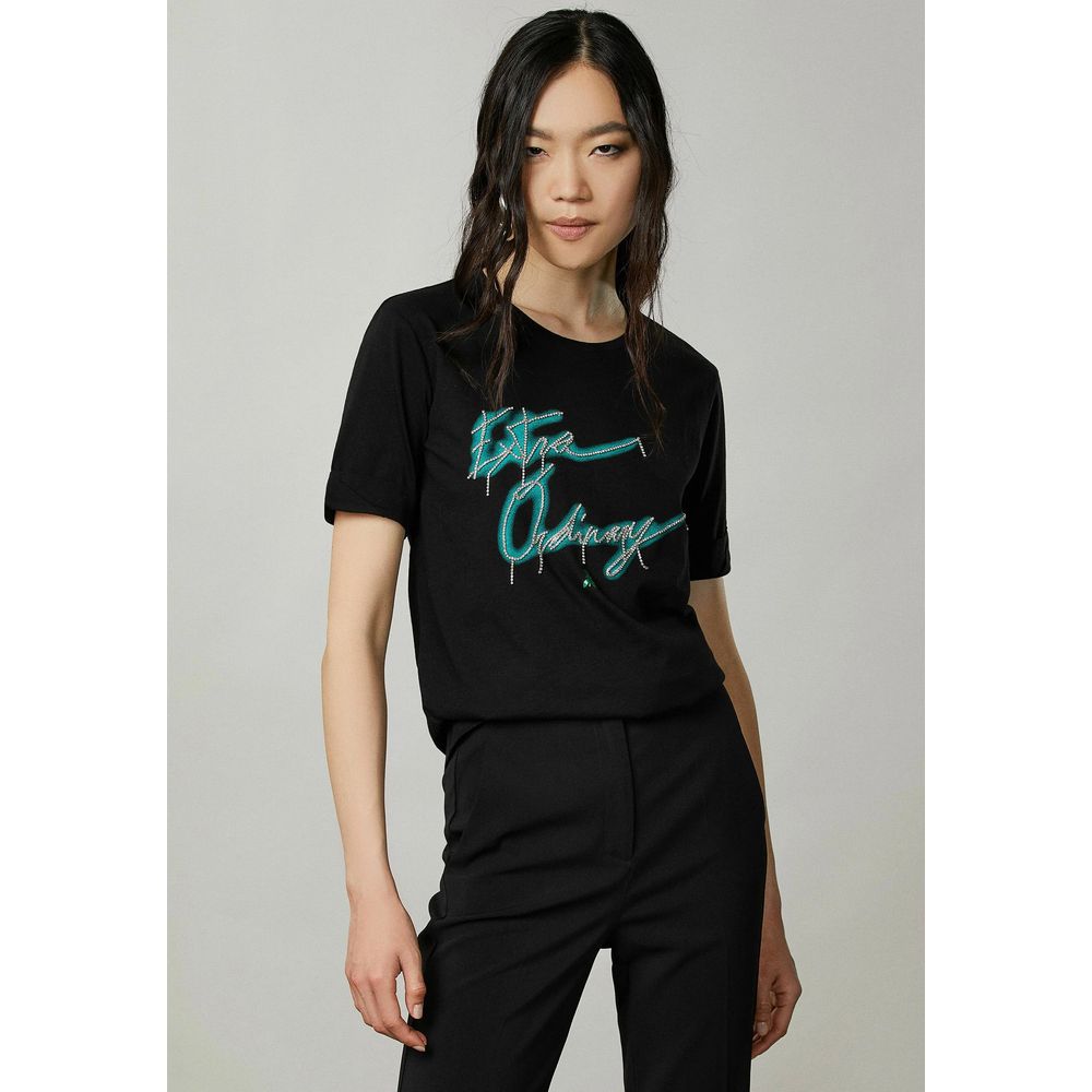 Patrizia Pepe Black Cotton Tops & T-Shirt