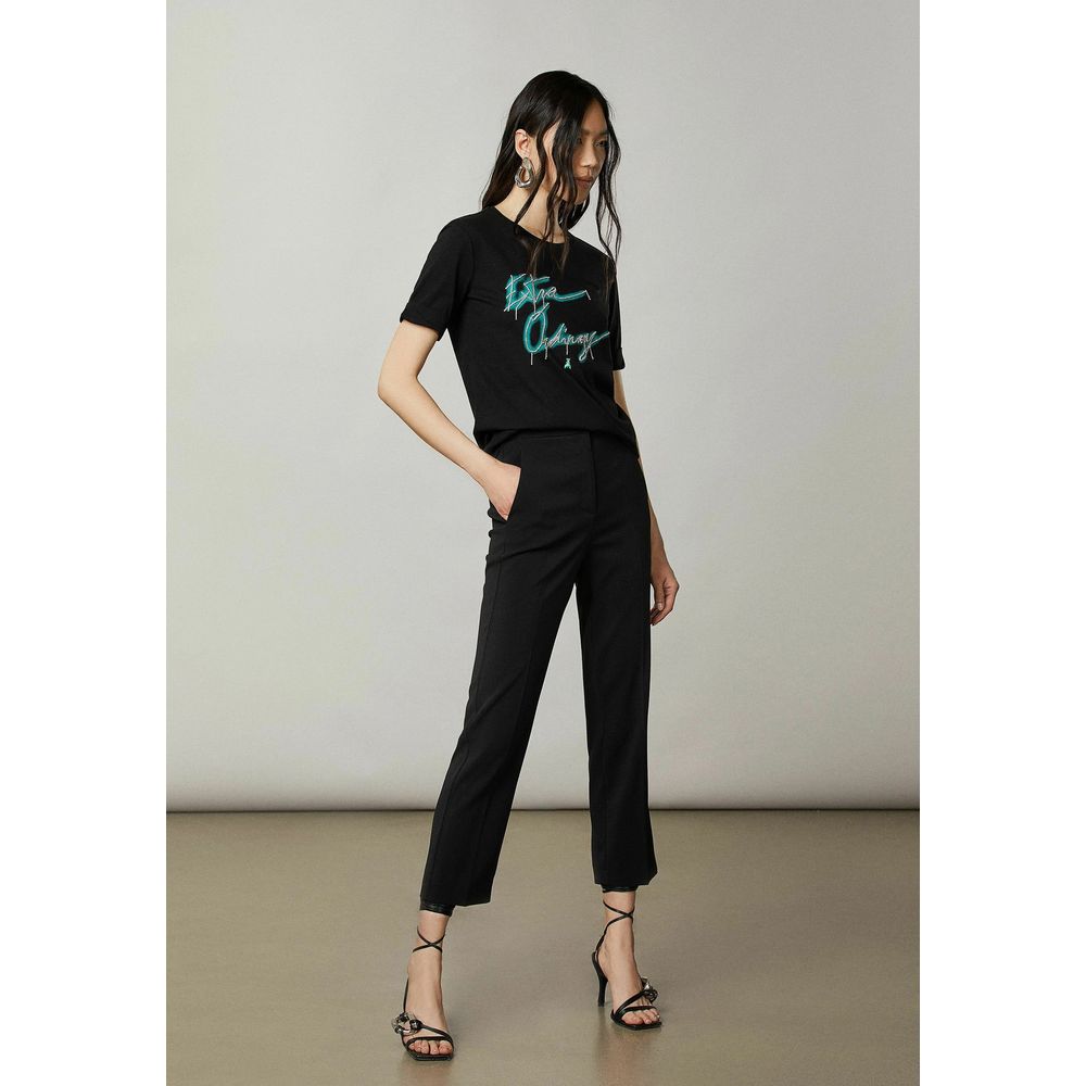 Patrizia Pepe Black Cotton Tops & T-Shirt