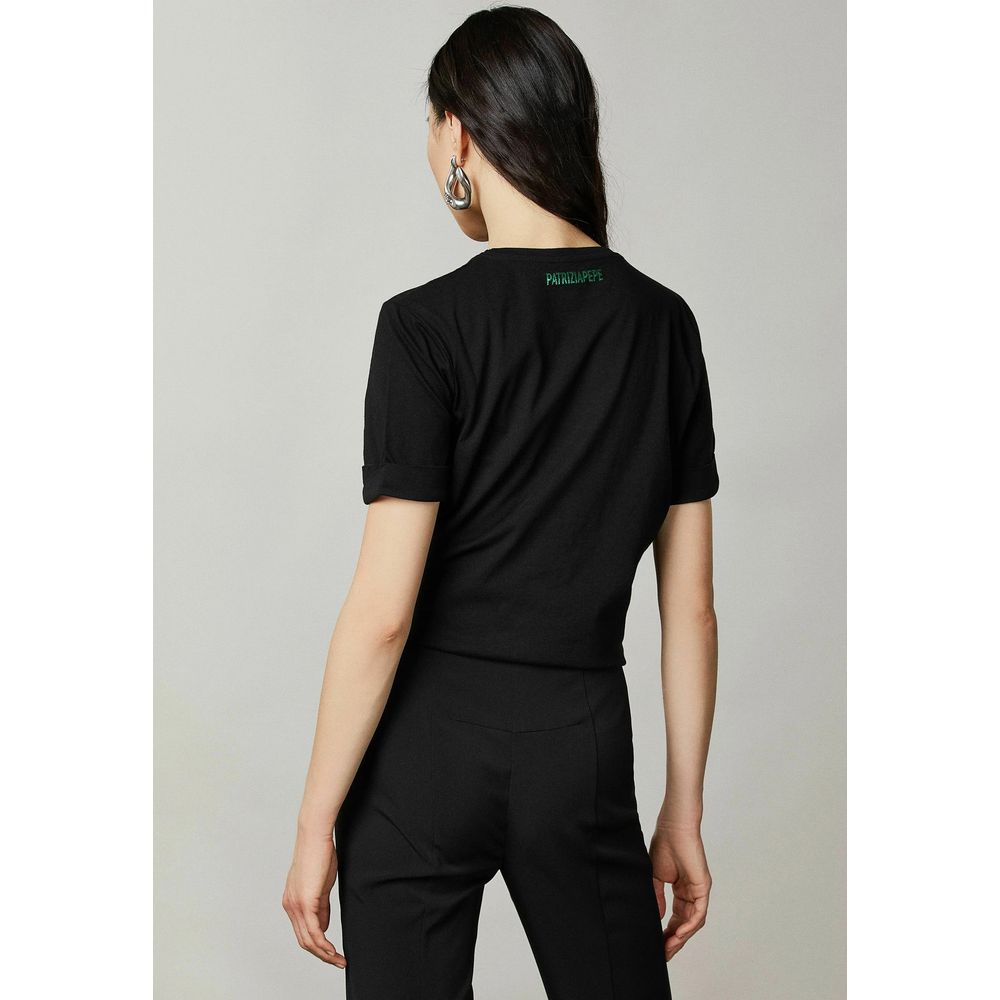 Patrizia Pepe Black Cotton Tops & T-Shirt