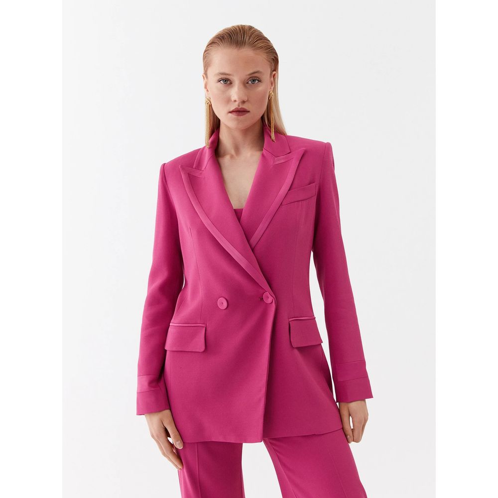 Patrizia Pepe Elegant Fuchsia One-Button Classic Jacket