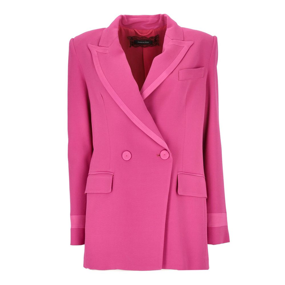 Patrizia Pepe Elegant Fuchsia One-Button Classic Jacket