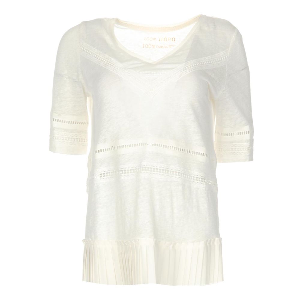 Patrizia Pepe White Linen Tops & T-Shirt