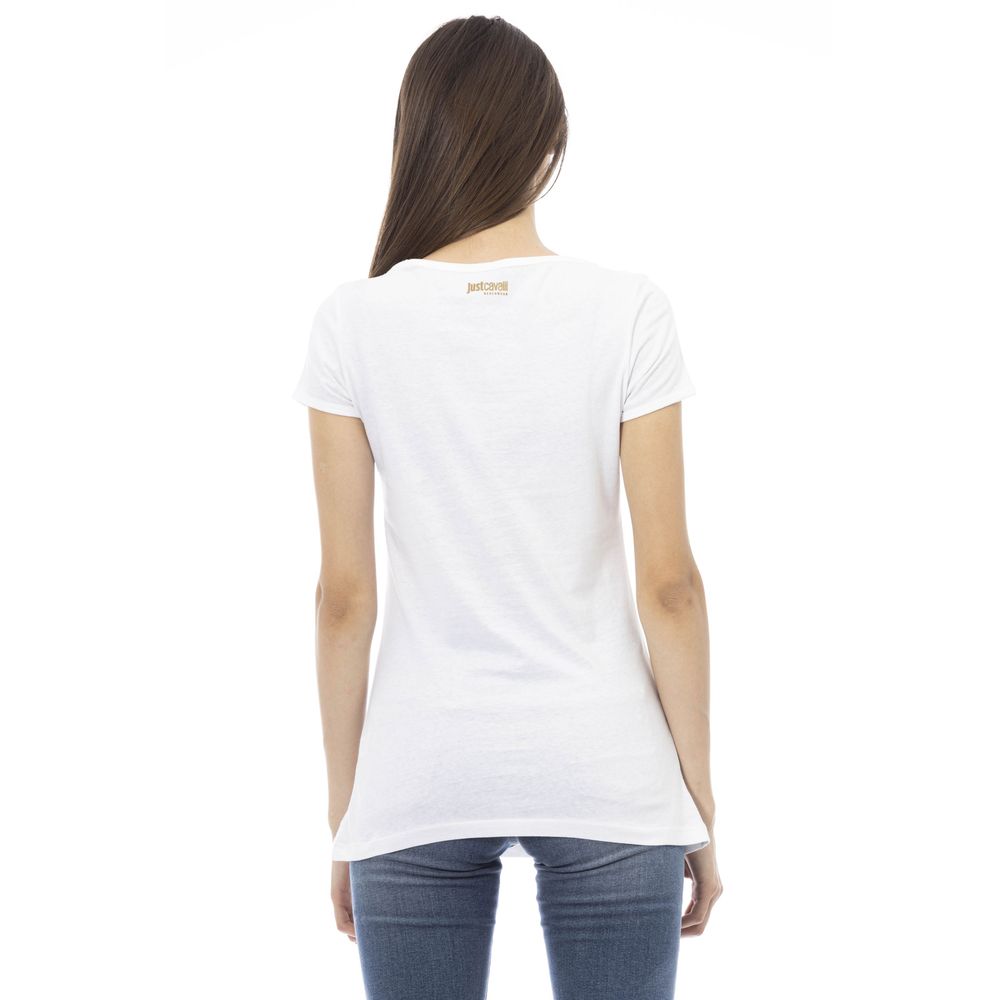 Just Cavalli White Cotton Tops & T-Shirt