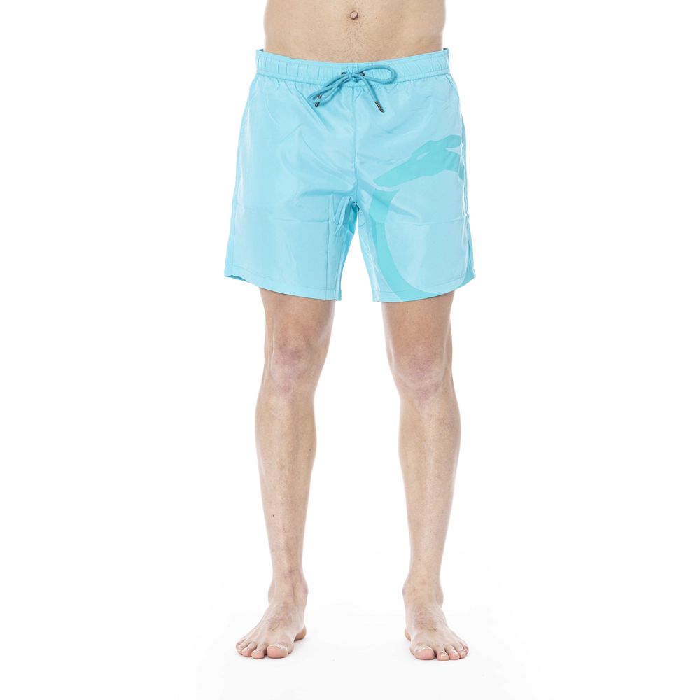 Trussardi Beachwear Light Blue Polyester Swimwear