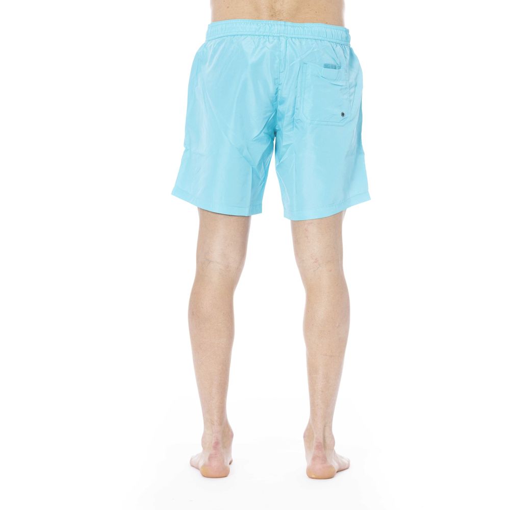 Trussardi Beachwear Light Blue Polyester Swimwear