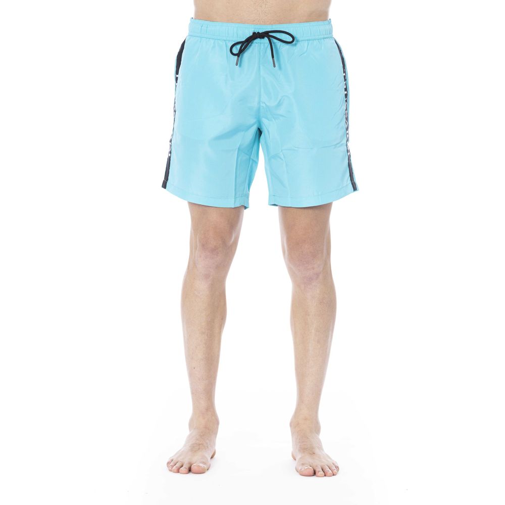 Trussardi Beachwear Light Blue Polyester Swimwear