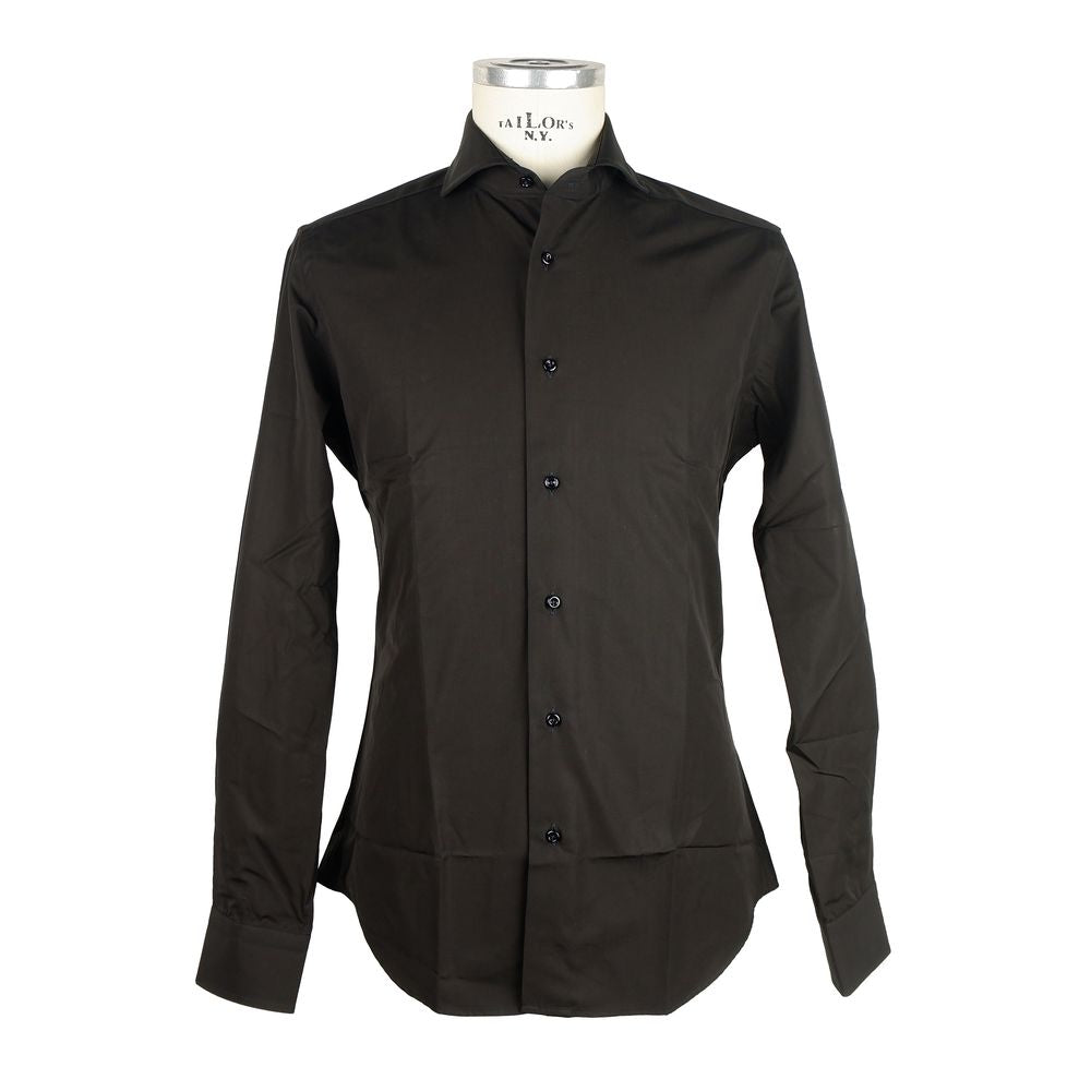 Made in Italy Black Cotton Shirt