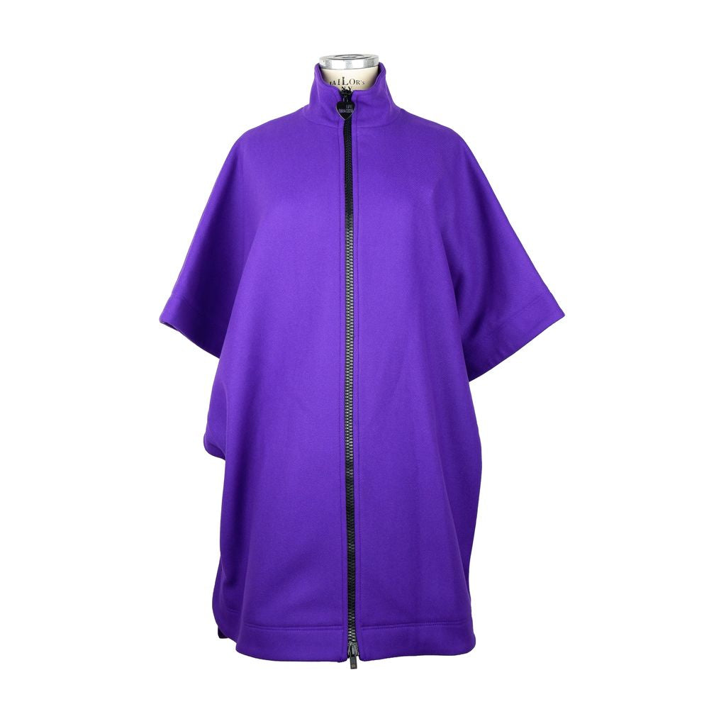 Love Moschino Elegant Purple Wool-Blend Cape