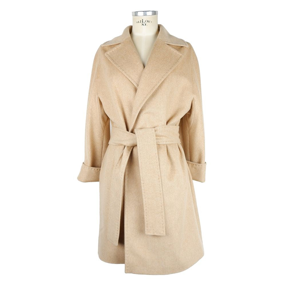 Beige Virgin Wool Jackets & Coat