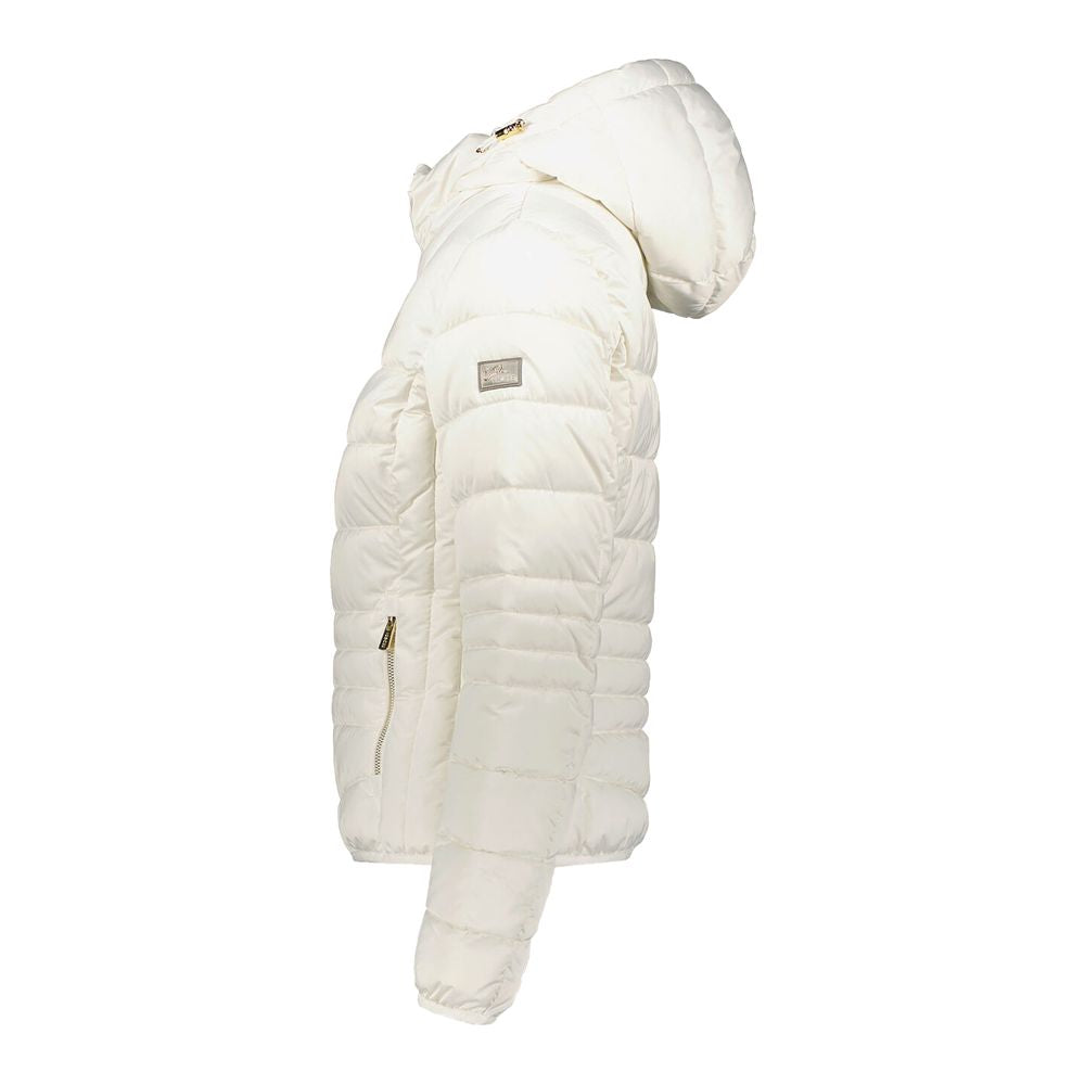 Yes Zee Chic White Short Down Jacket with Hood