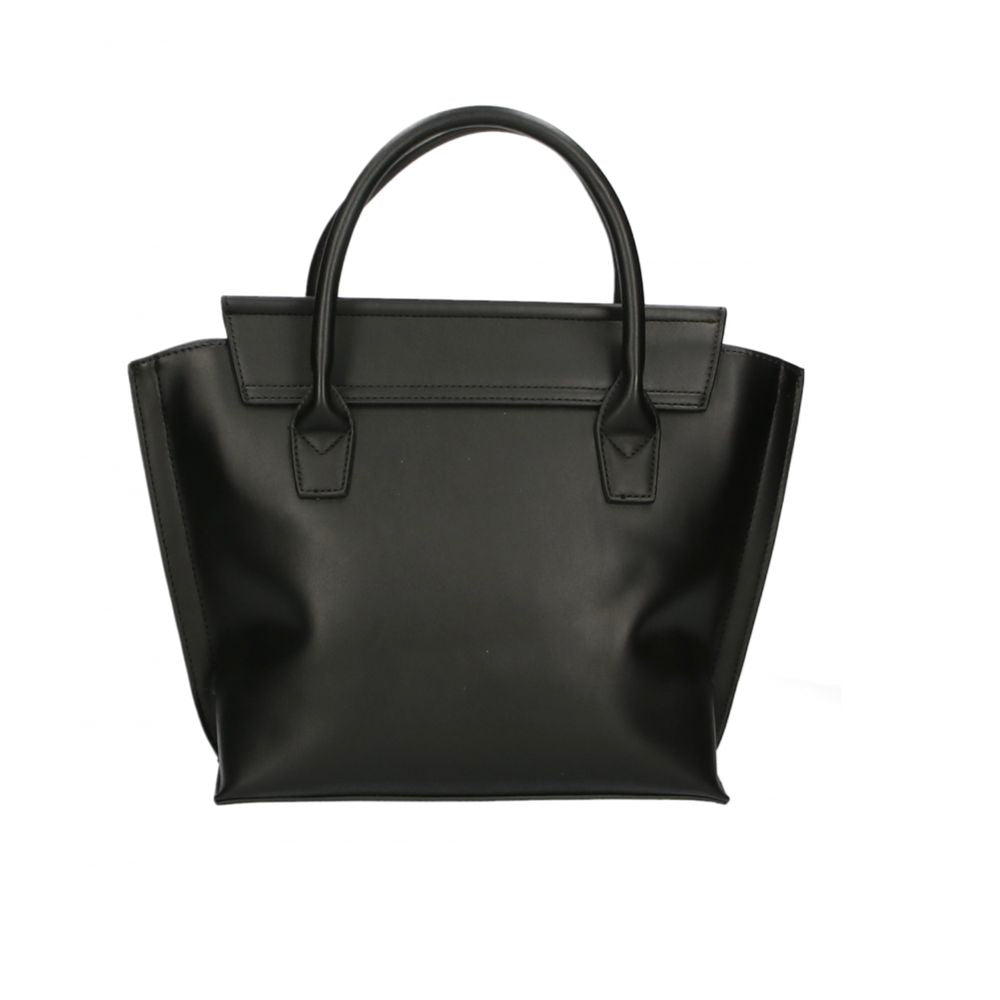 Black Polyurethane Handbag