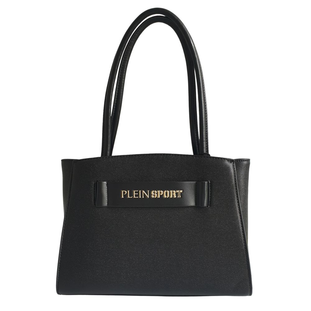 Black Polyurethane Handbag