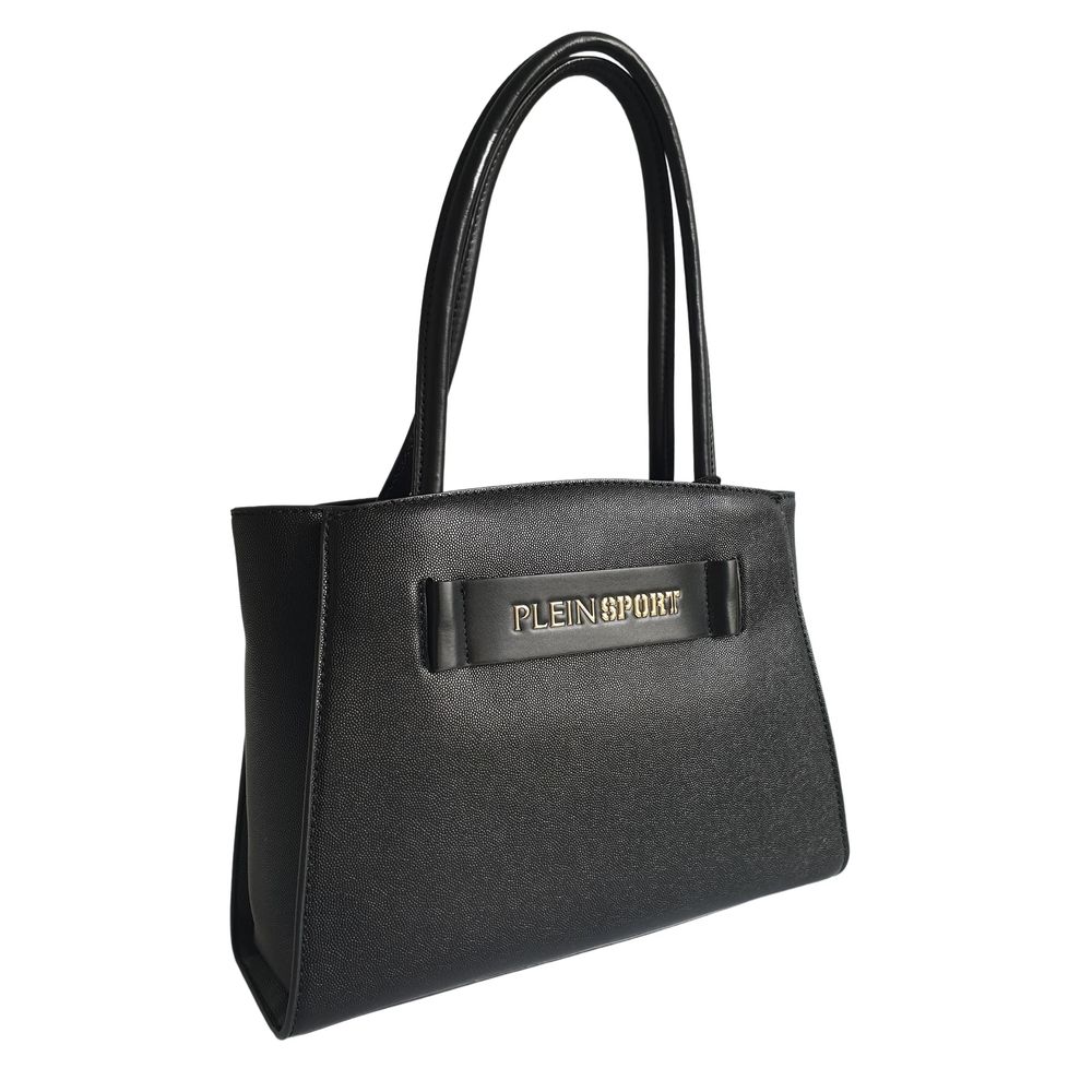 Black Polyurethane Handbag