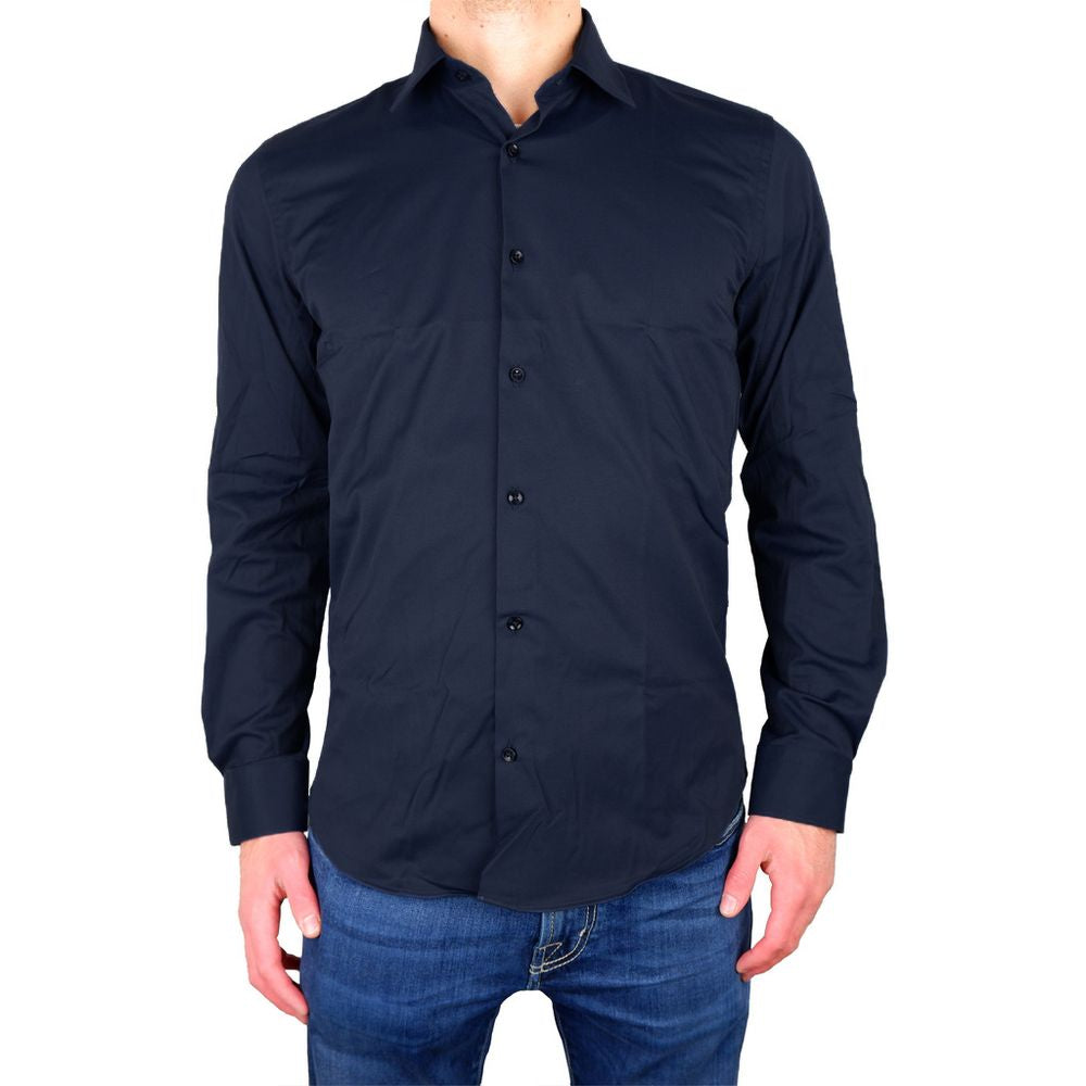 Made in Italy Blue Cotton Shirt