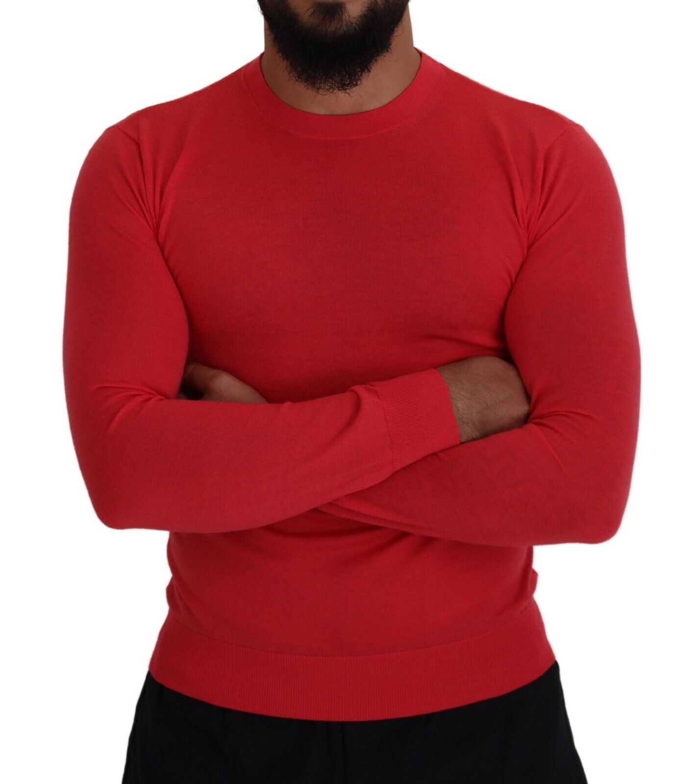 Dsquared² Red Wool Long Sleeves Crewneck Pullover Sweater