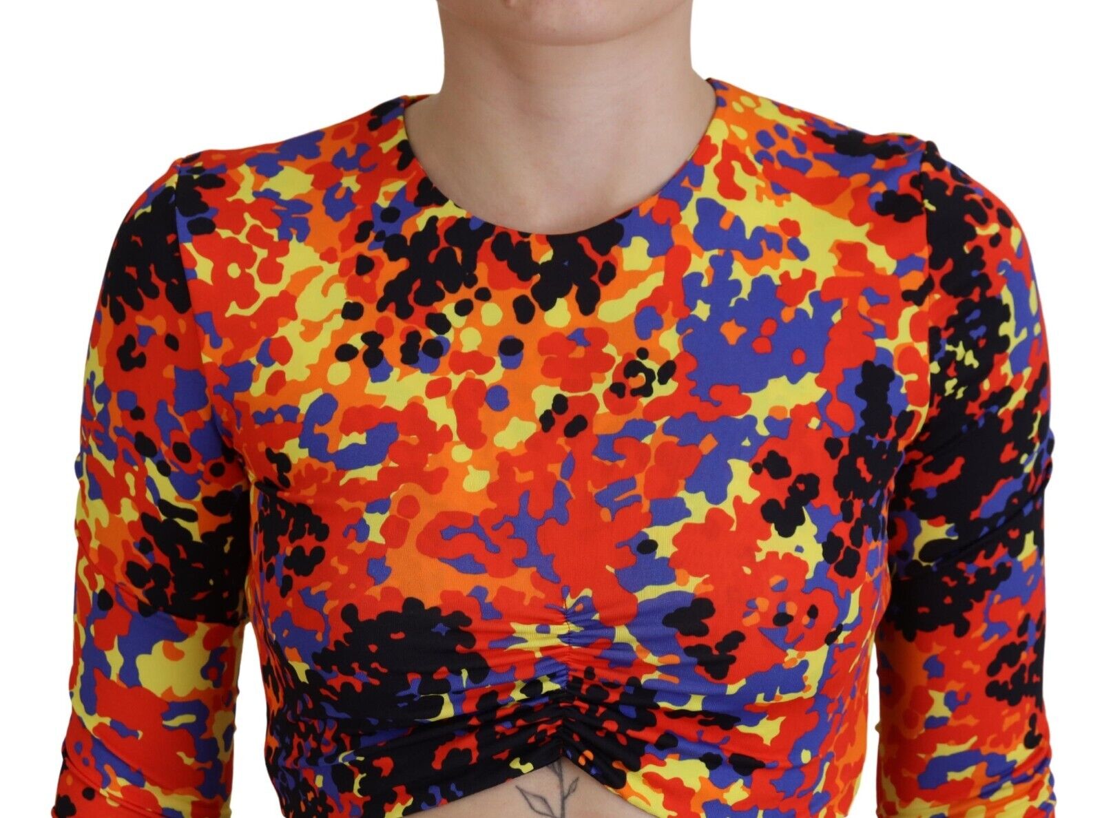 Dsquared² Multicolor Cami Long Sleeves Cropped Blouse Top