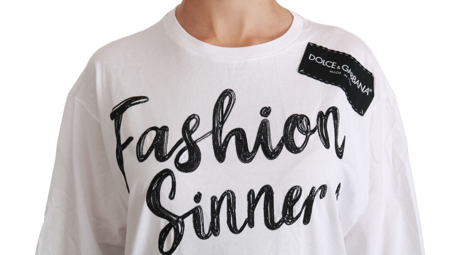 White Fashion Sinner Cotton Lace T-shirt Top