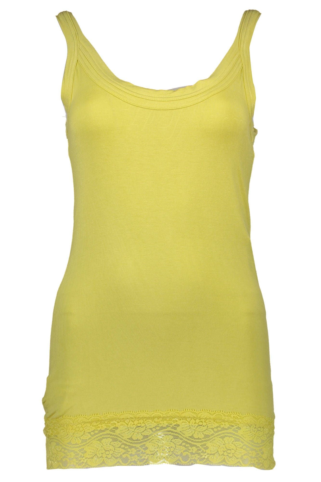 Silvian Heach Chic Yellow Lace-Insert Tank Top