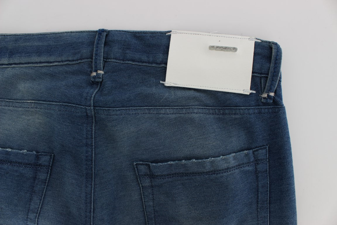 Blue Wash Denim Cotton Stretch Slim Fit Jeans