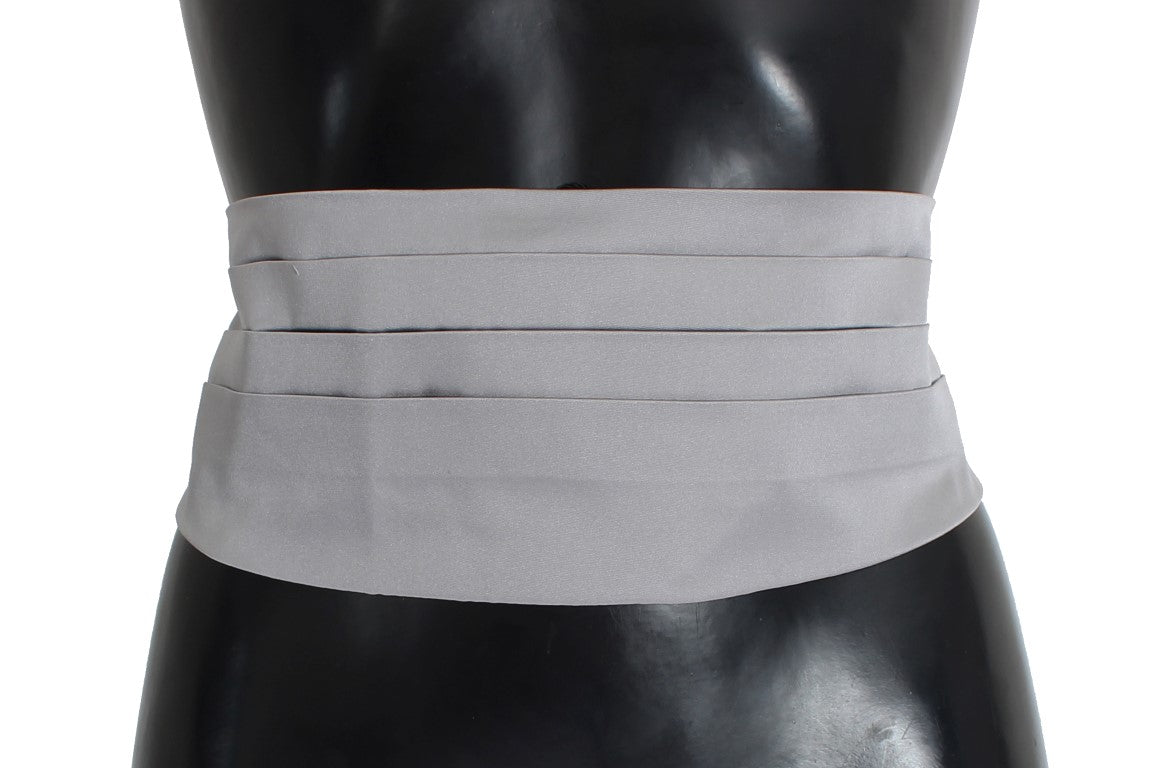 Gray Waist Belt Silk Cummerbund