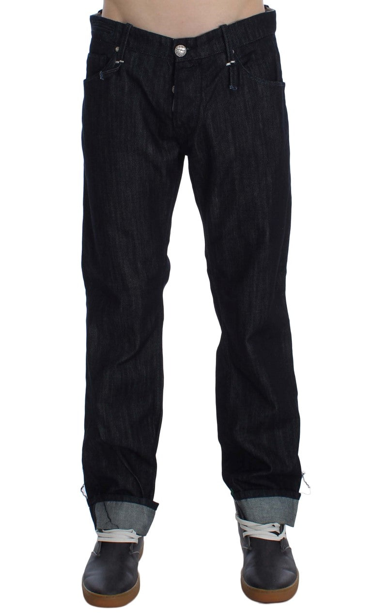 Blue Cotton Regular Straight Fit Jeans