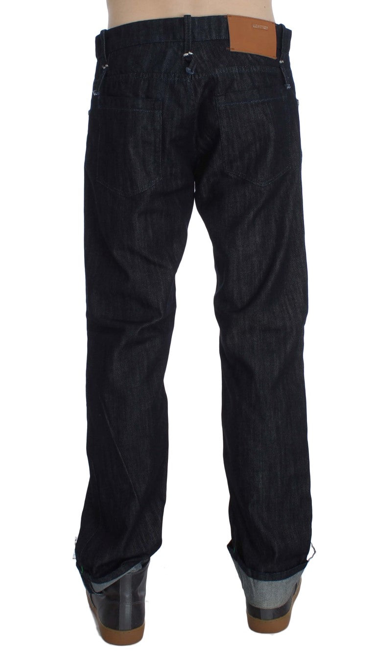 Blue Cotton Regular Straight Fit Jeans