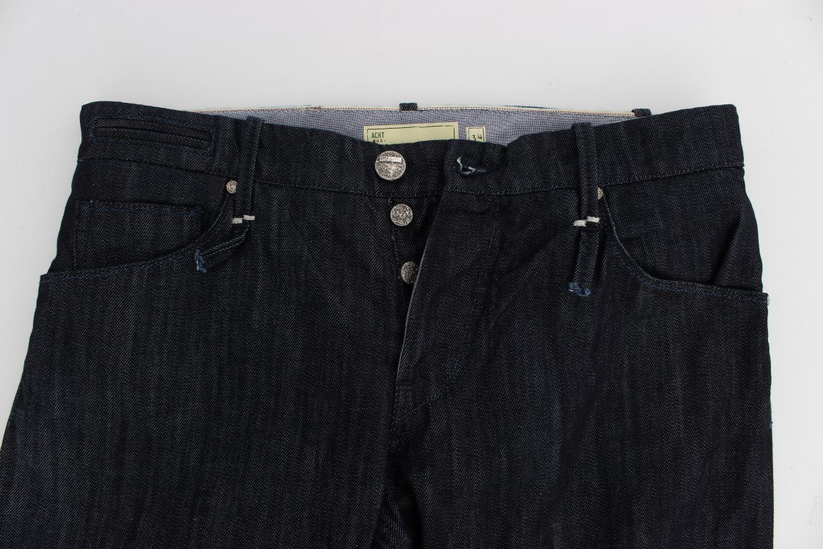 Blue Cotton Regular Straight Fit Jeans