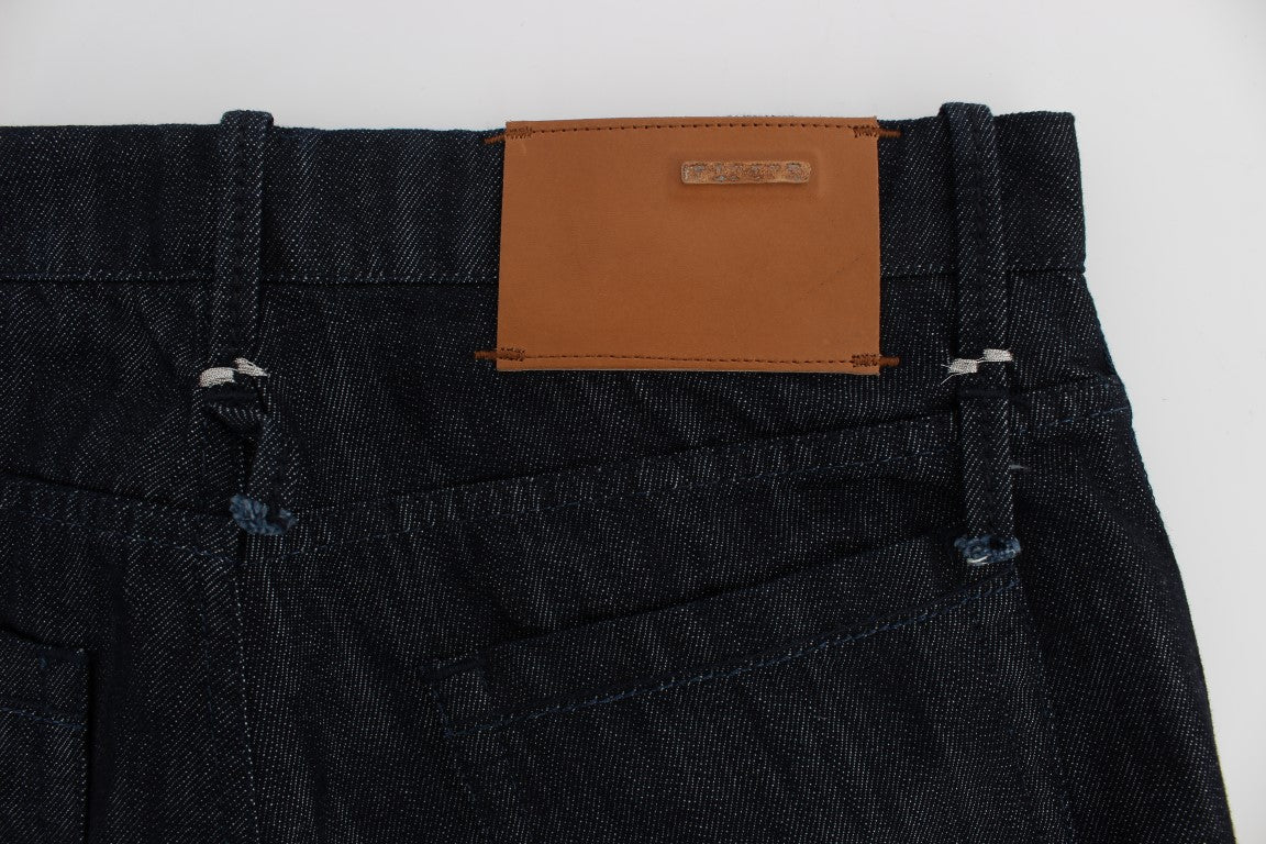 Blue Cotton Regular Straight Fit Jeans