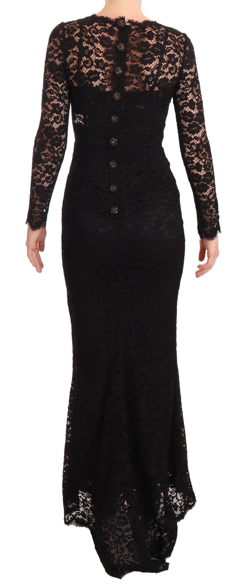 Dress Cotton Black Lace Mermaid Long Sleeves