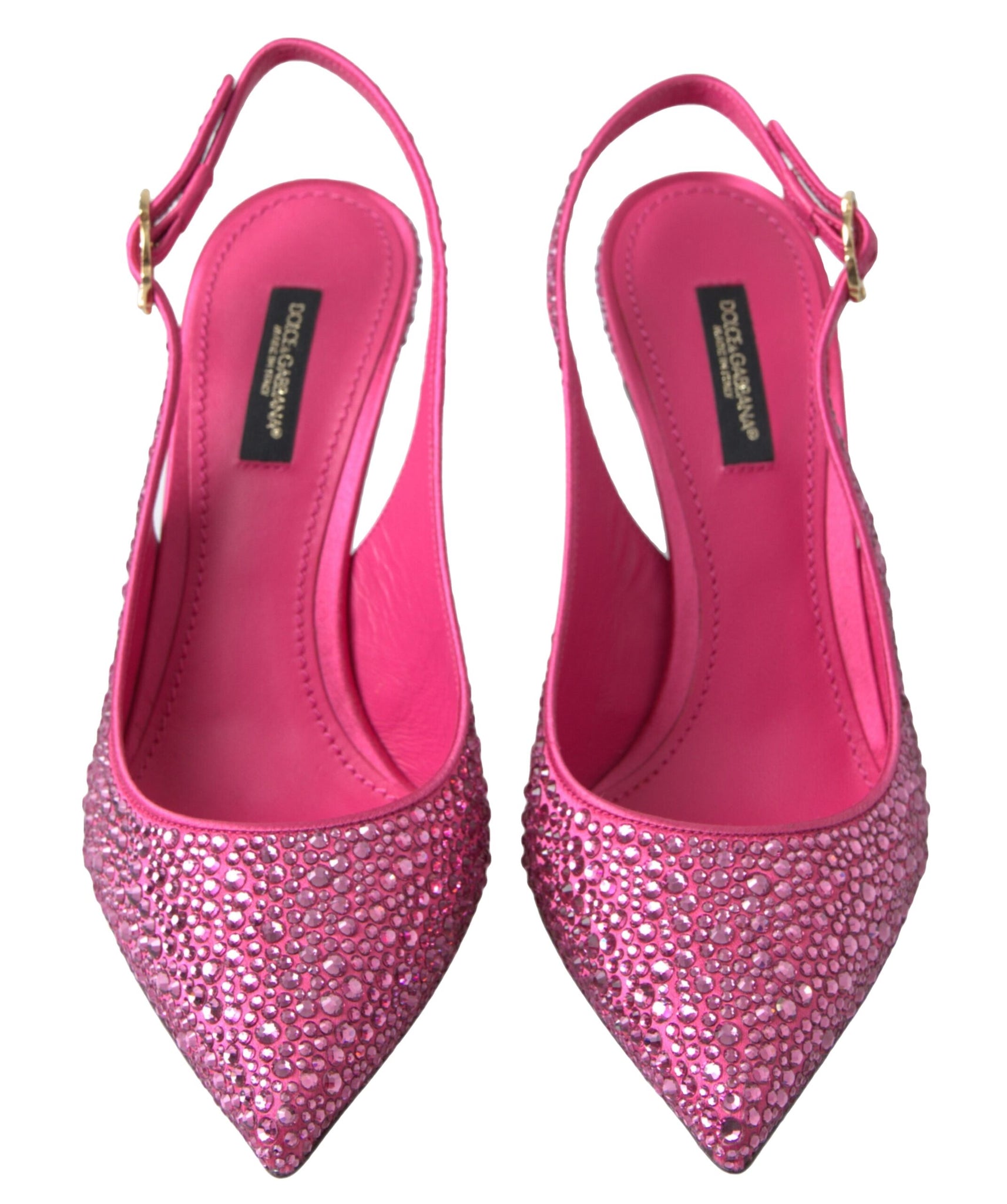 Dolce & Gabbana Pink Slingbacks Crystal Pumps Shoes