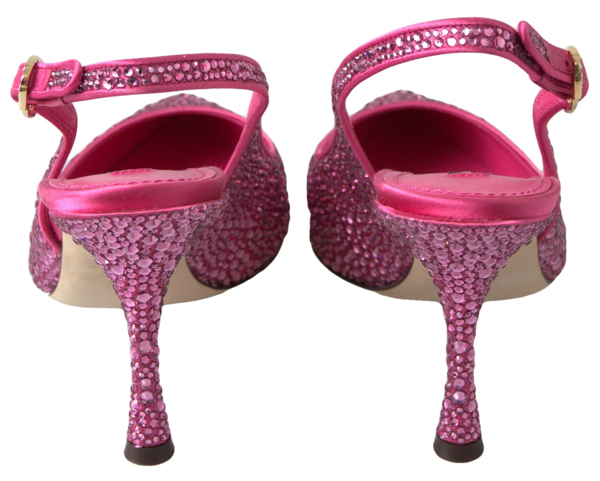 Dolce & Gabbana Pink Slingbacks Crystal Pumps Shoes