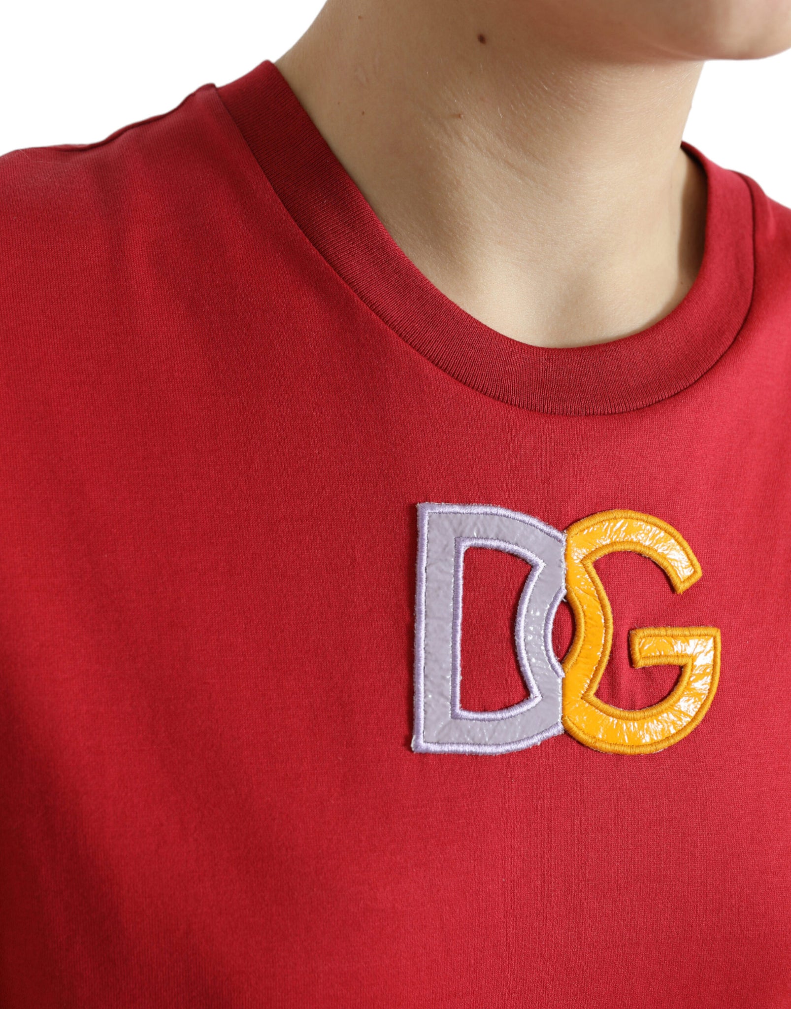 Dolce & Gabbana Red Cotton DG Logo Crew Neck Tank Top T-shirt