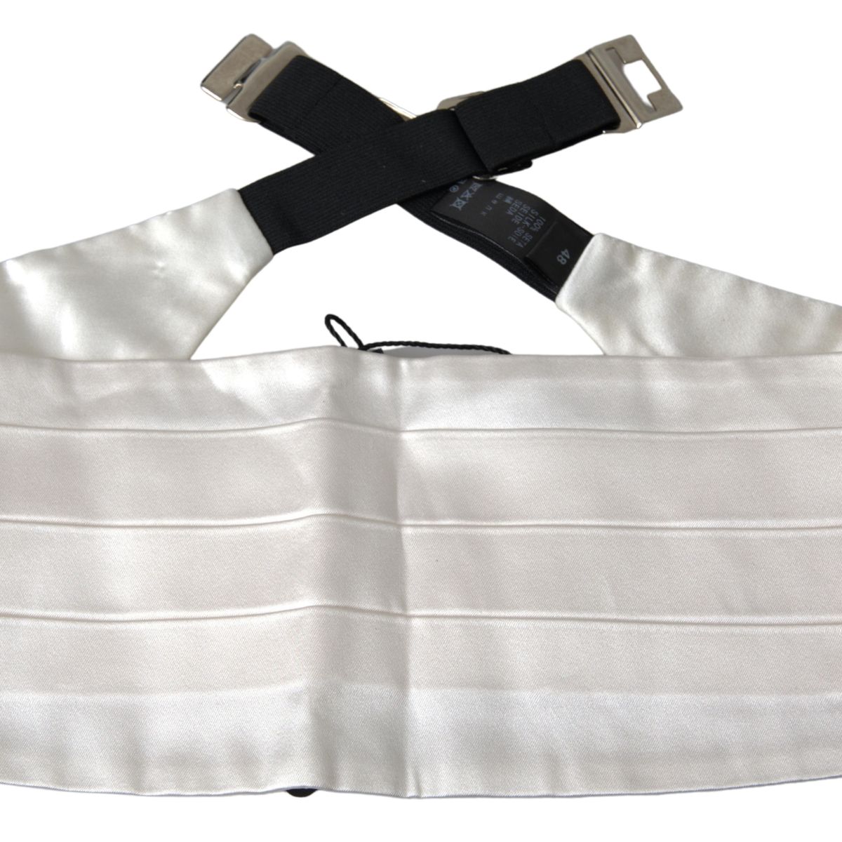 Dolce & Gabbana White Men Wide Waist Silk Belt Cummerbund