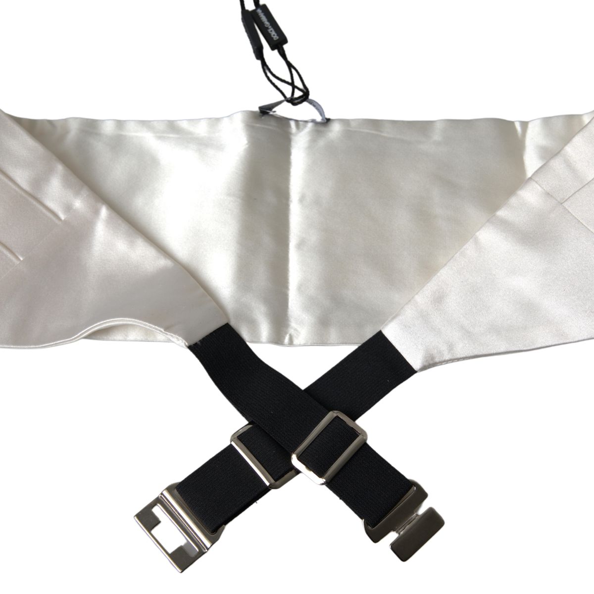 Dolce & Gabbana White Men Wide Waist Silk Belt Cummerbund