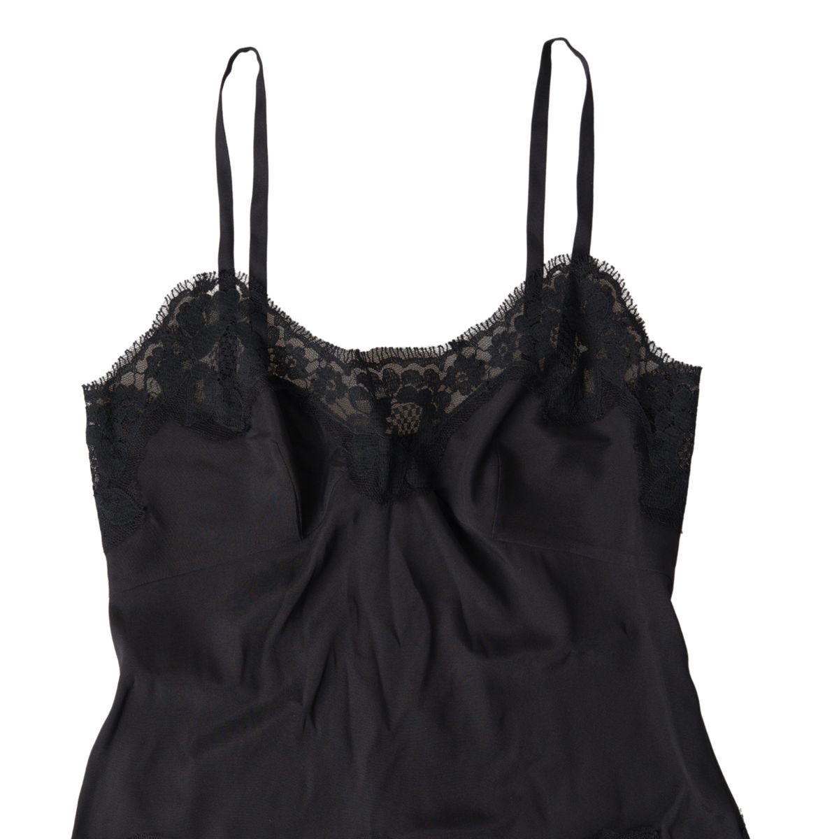 Dolce & Gabbana Black Lace Silk Sleepwear Camisole Underwear