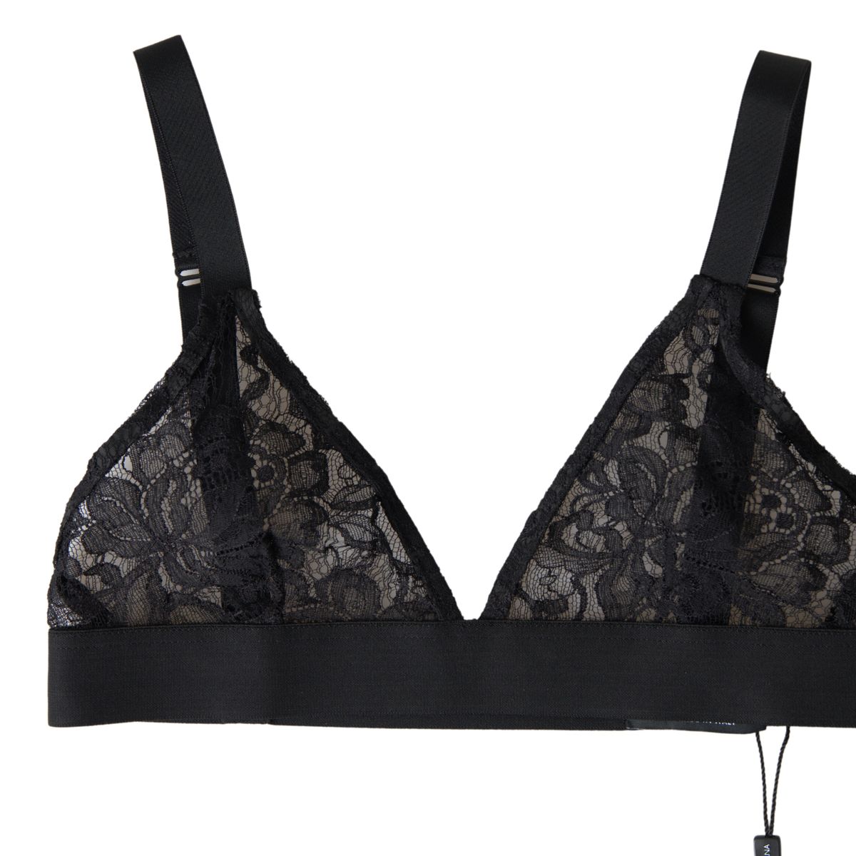 Dolce & Gabbana Black Floral Lace Nylon Stretch Bra Underwear