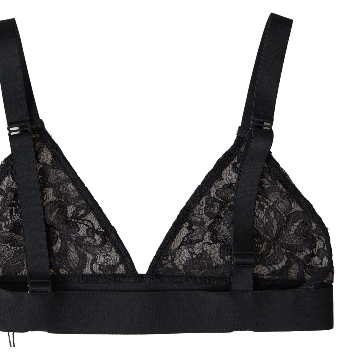 Dolce & Gabbana Black Floral Lace Nylon Stretch Bra Underwear