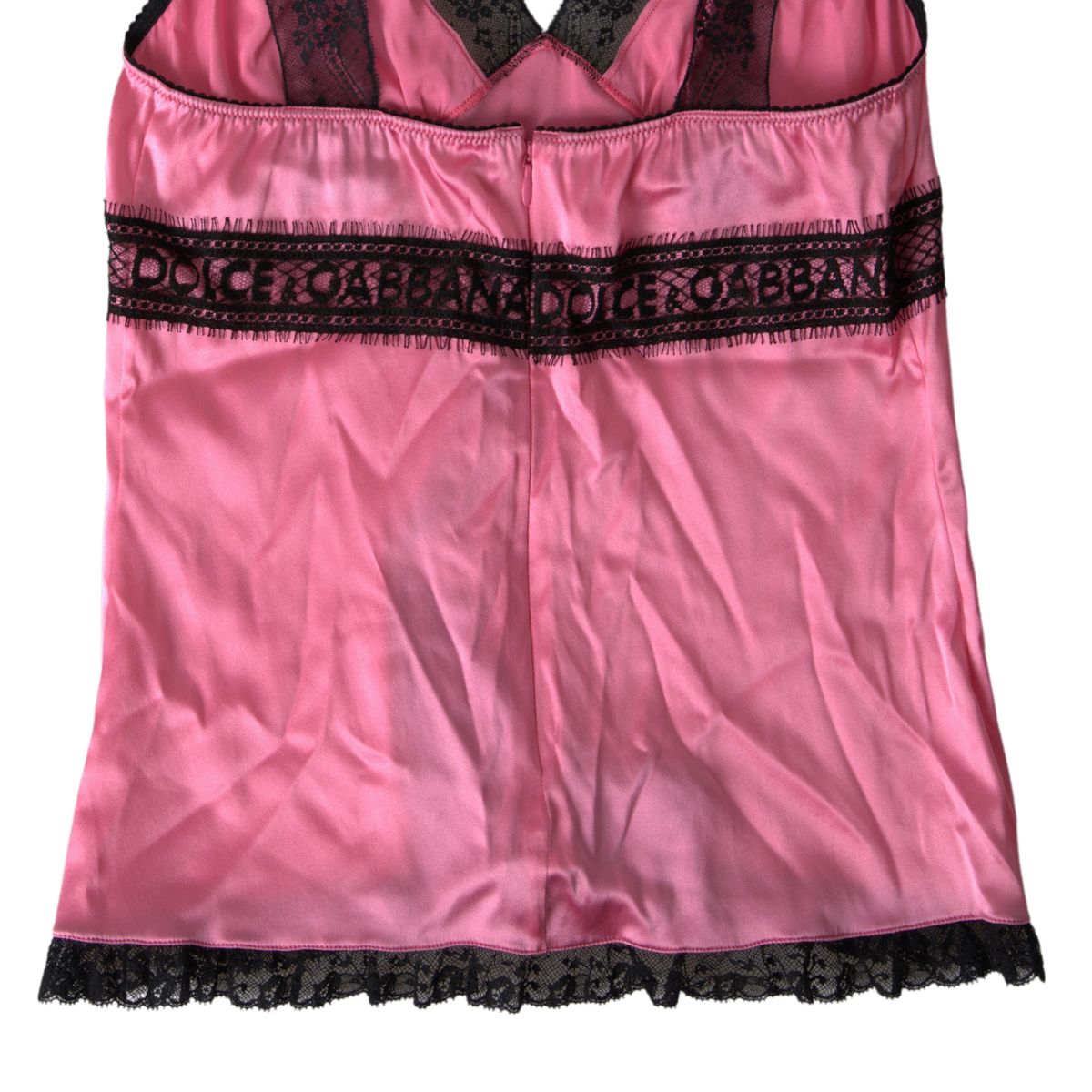 Dolce & Gabbana Pink Lace Silk Sleepwear Camisole Top Underwear