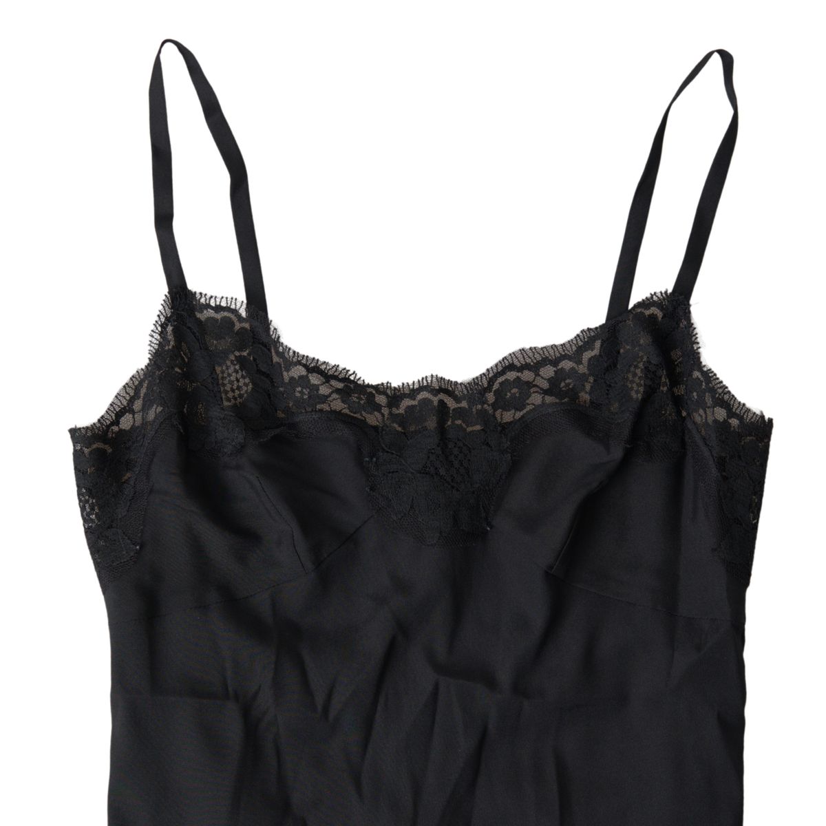 Dolce & Gabbana Black Lace Silk Sleepwear Camisole Underwear